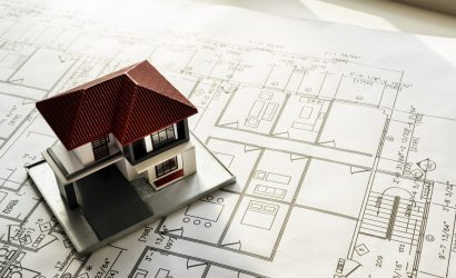 Closeup of house plan blueprint Closeup of house plan blueprint
